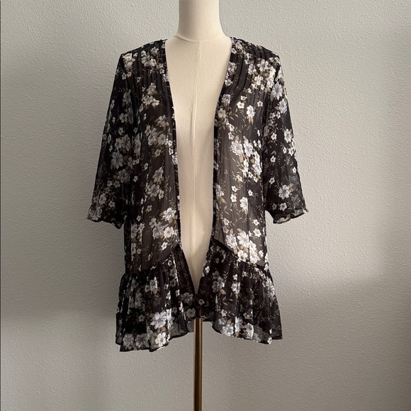 American Eagle Outfitters Sweaters - American Eagle Floral Sheer Cardigan | XS/S Boho Kimono